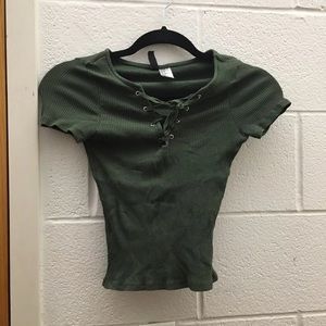 Olive Tie Top